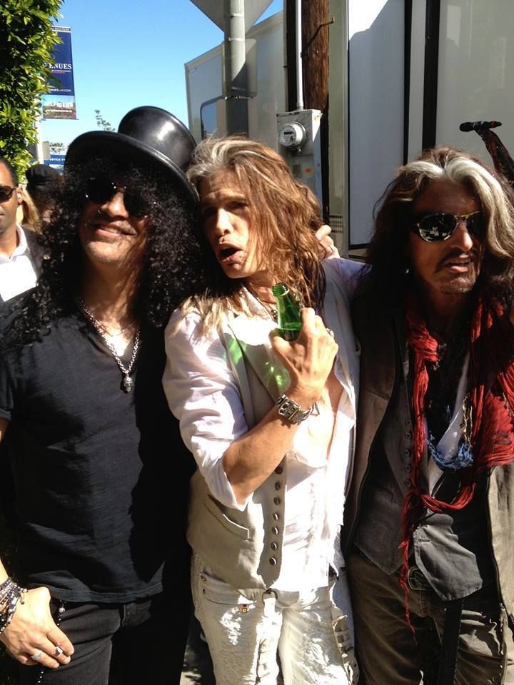 Slash, Steven Tyler and Joe Perry.
