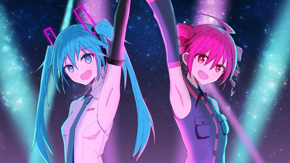 初音ミク✕重音テト✾イラスト もて 初音ミク✕重音テト✾イラスト もて