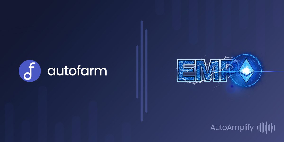 autofarmnetwork's tweet photo. 🔊 Proud to announce the next partnership &amp; listing under the #AutoAmplify programme: @EmpMoneyBSC 

✅ $BNB - $ESHARE 13.6K% APY
✅ $ETH - $EMP 821% APY

To celebrate this partnership we will be amplifying the $USDT and $BUSD @StargateFinance vaults with extra $EMP rewards🔥🤑 https://t.co/clkqSukyxb