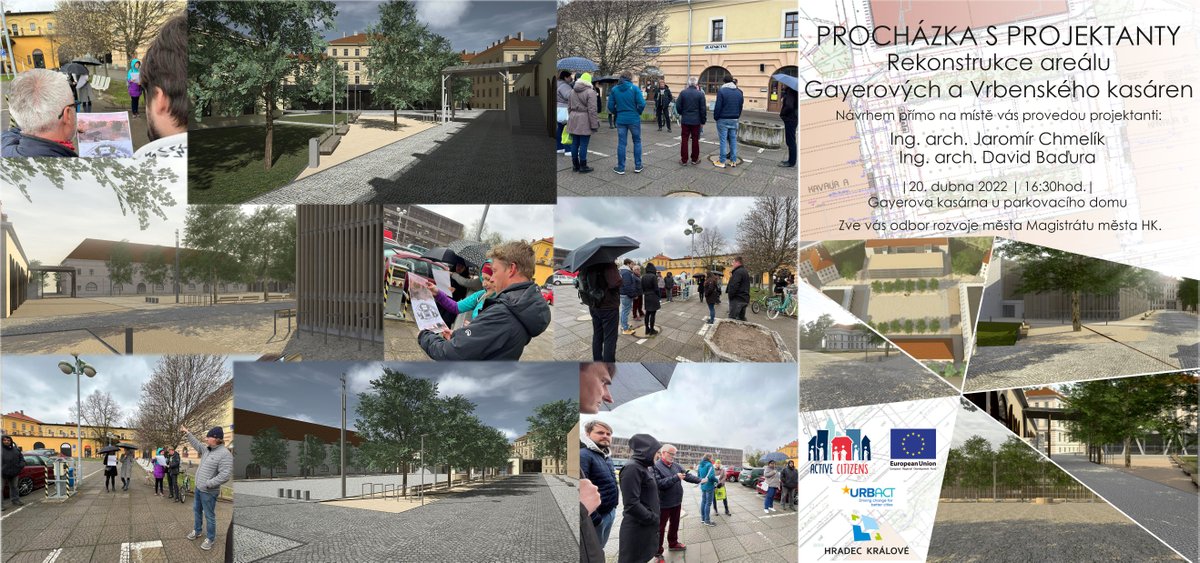 _HradecKralove's tweet photo. Procházka s projektanty o budoucí podobě prostranství Gayerových a Vrbenského kasáren 👉 https://t.co/bSuXsoLCDX #activecitizensnetwork #urbact #participace https://t.co/SnC5wDwY9o