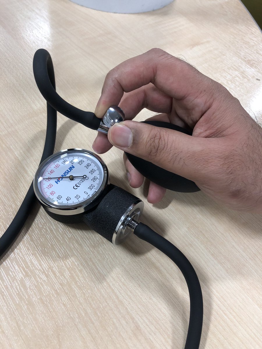 Listening for korotkoff sounds for manual BP can be challenging…. Some of our students seem to mastering their techniques already 

#Competence 
#EarlyLearning 
#PreparationForPractice