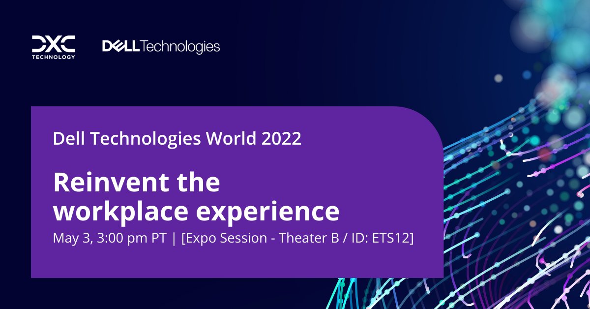Join @DubeyJoel, our VP, Modern Workplace, at #DellTechWorld to discover how DXC Modern Workplace services help businesses adapt to rapidly evolving needs, securely and with speed and agility. dxc.to/3k0lmwE #DXCPartners <a href="/DellTechPartner/">Dell Technologies Partners</a> #ModernWorkplace
