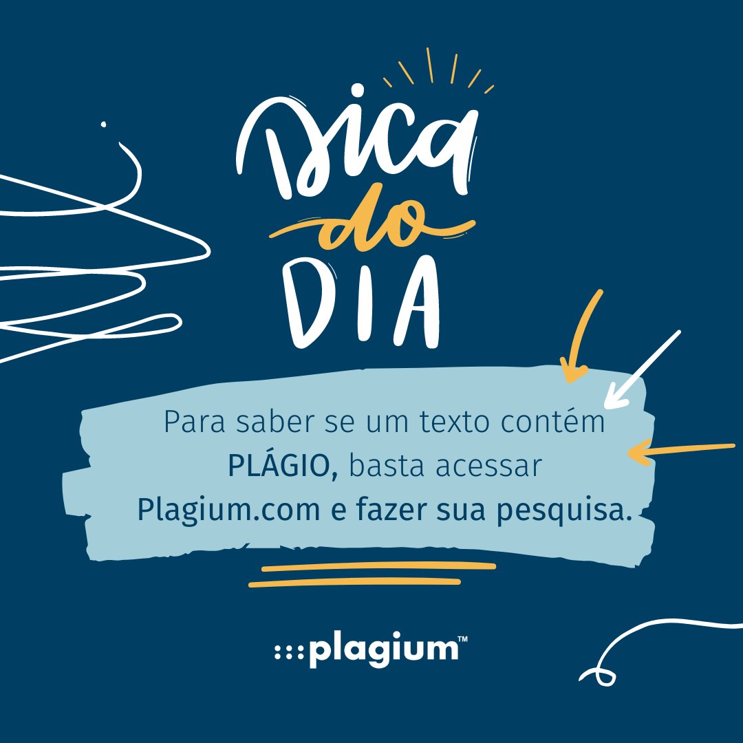 Plagium_com's tweet photo. Qualquer cópia, seja ela parcial ou total, de algum texto já existente, sem que os devidos créditos sejam dados ao autor, configura plágio.
Você sabia que pode verificar a existência de plágio em um texto no Plagium? 
Para não cair nessa armadilha, entre no nosso site e confira! https://t.co/XU5Gppl1LF