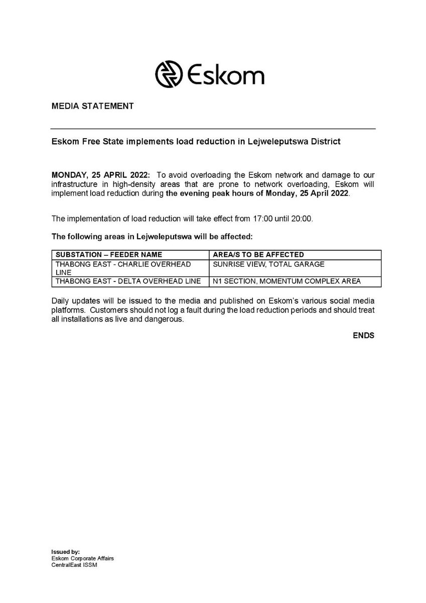Eskom Hld SOC Ltd tweet media