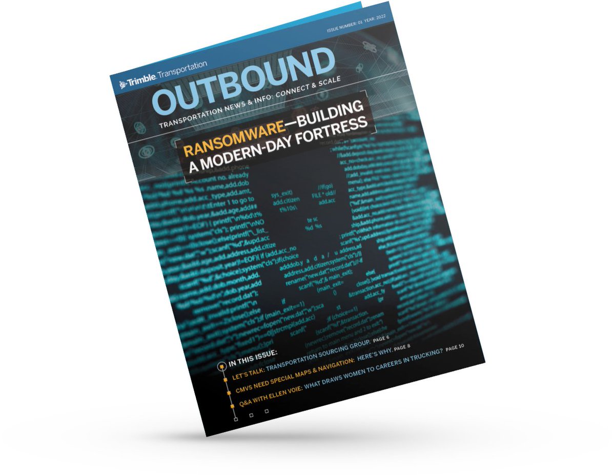 Technology plays an increasingly important role in transportation. When it comes to the #supplychain, focusing on #cybersecurity is more crucial than ever.

Check out Outbound Magazine for coverage on cyber-threats, tips to protect your business, and more: transportation.trimble.com/resources/outb…