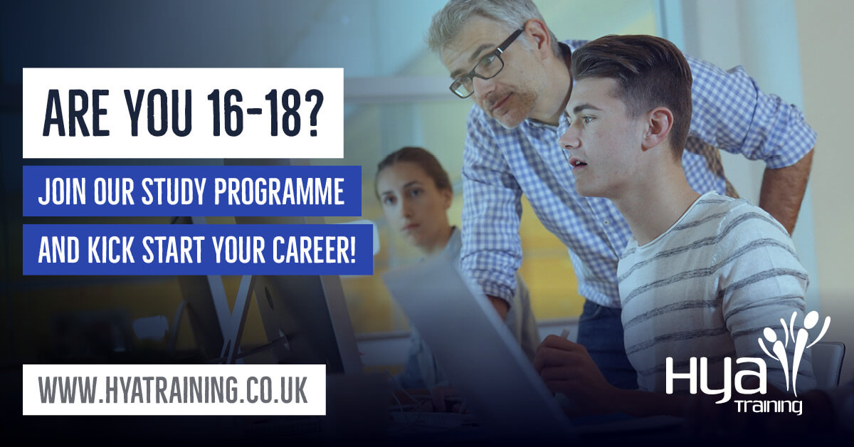 Are you between 16 and 18 years old? Looking for the next step in your career and a clear path to your dream job? 

Our Study Programme 2021/2022 puts you ‘One Step Ahead’. Find out more 👉🏻 hyatraining.co.uk 

#HYATraining #FurtherEducation #apprenticeships