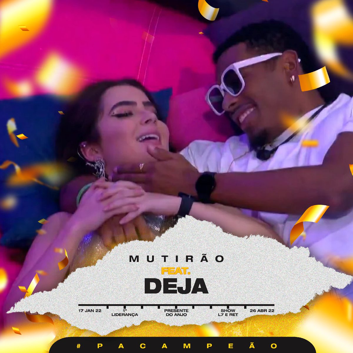 iampauloandre's tweet image. 🏁 MUTIRÃO &quot;DEJA&quot; feat. @jadepicon  INICIADO 🏁 

📲 A cada 20 votos, comente um EMOJI

🎯 Meta: 1.000 VOTOS POR PESSOA

⏰ ENCERRA 21h

🚨 O voto é para GANHAR, votem no PAULO ANDRÉ

✅ Bateu a meta? DOBREM A META! 

💻 Link: gshow.globo.com/realities/bbb/…
#PACAMPEAO