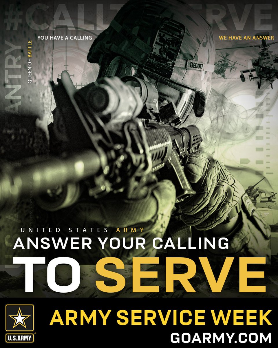 The infantry is the main land combat force and backbone of the <a href="/USArmy/">U.S. Army</a>. It’s also the starting point for
many advanced schools such as: Special Forces, Airborne School, Ranger School, Sniper School, and
Pathfinder School.
#goarmy  #ArmyServiceWeek 

go.usa.gov/xuXSA