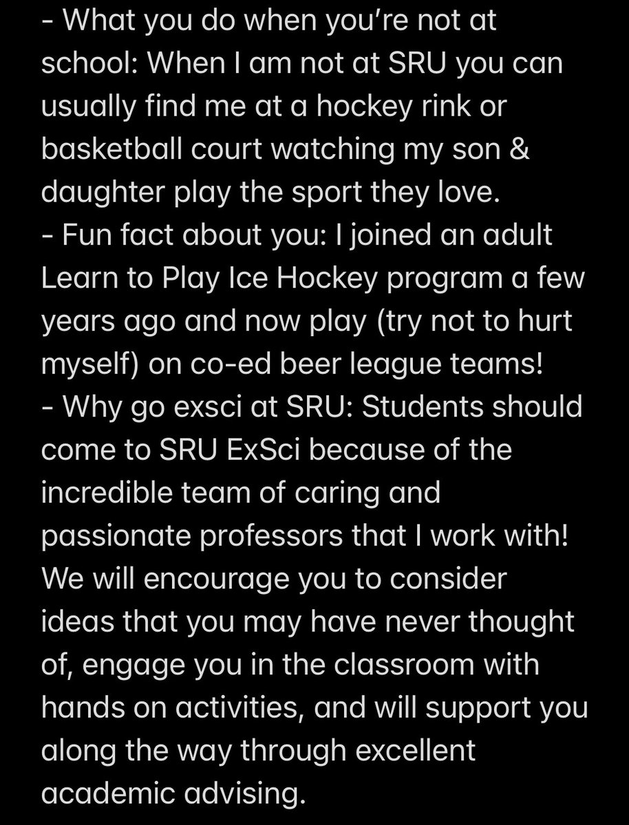 SRUExSci's tweet image. MEET THE FACULTY MONDAY: Dr. Larouere!!!
#exercisescience #exercisesciencemajor #exsci #slipperyrockuniversity #sru #gorock #handsonlearning #learnbydoing