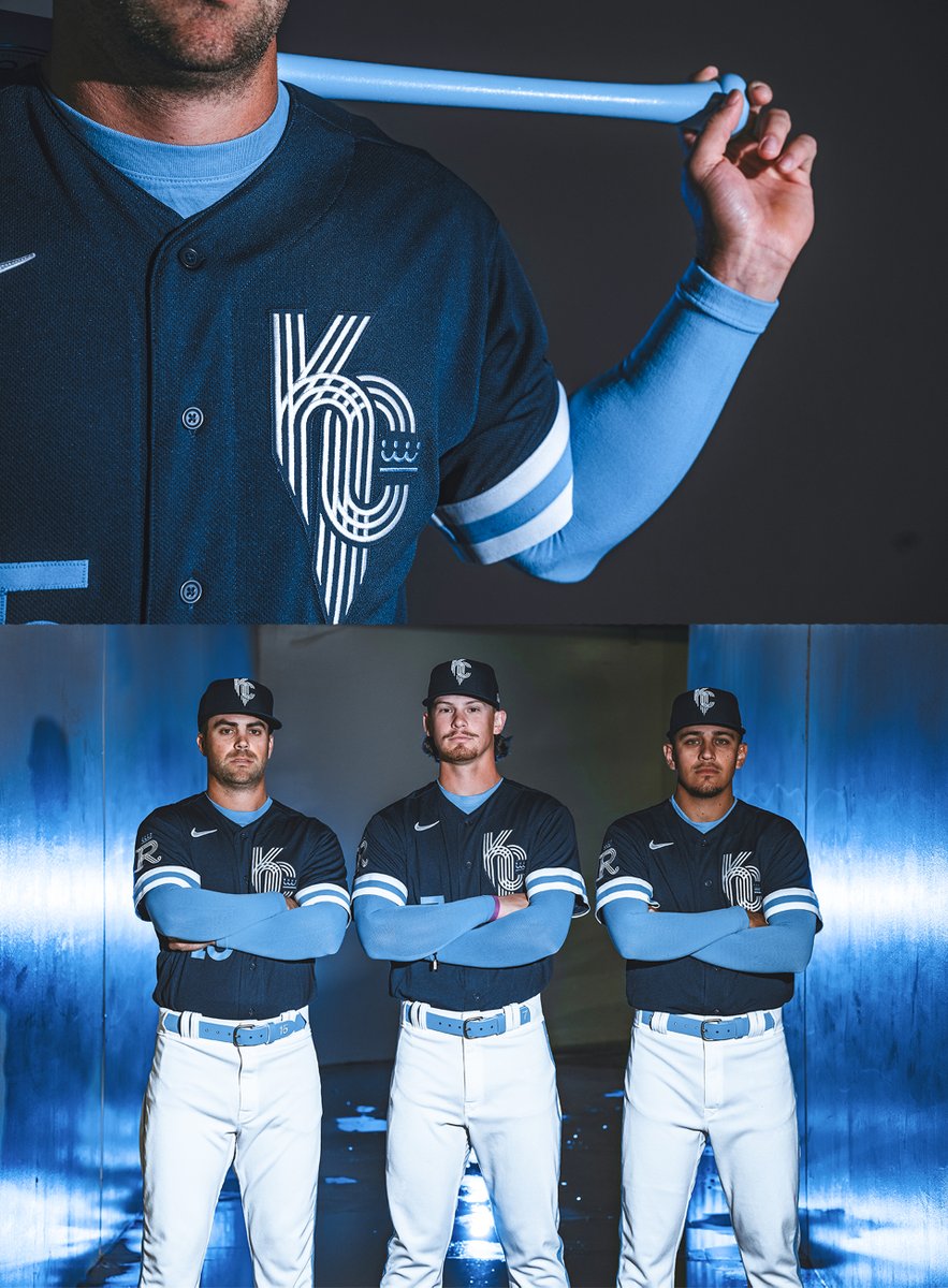 FOS's tweet photo. The Kansas City Royals and Nike have unveiled the team's City Connect uniforms.

The jerseys pay tribute to the city's iconic fountains, art deco architecture, and original 1969 franchise logo on the sleeve 👑 https://t.co/i3upvEKI3m