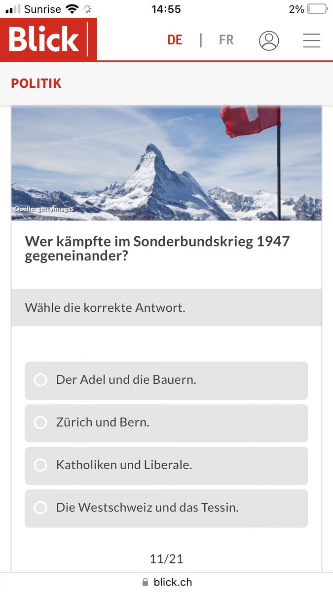 Liebe BLICK-Redaktion <a href="/Blickch/">Blick</a> 1947 fand kein Sonderbundskrieg statt. Man kann miteinander oder gegeneinander kämpfen. „Und“ sagt irgendwie etwas anderes aus. Oder?