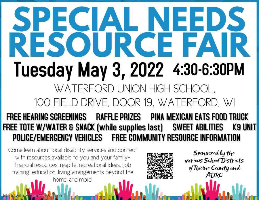WaterfordPL's tweet photo. What a great opportunity to check out the special needs resources available in our area! There are 50 agencies signed up to attend who will be sharing valuable information, as well as emergency vehicles parked outside for children to check out.
#connectwithyourcommunity https://t.co/zv0yVFakaQ