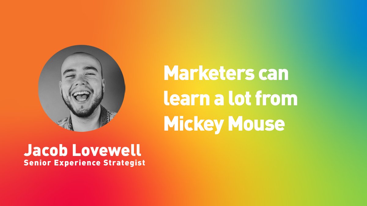 RAPP_UK's tweet photo. Who knew marketers could learn so much from Disney World? @JacobLovewell our Senior Experience Strategist gives four lessons we can learn from the happiest place on earth. Story via @campaignlive  https://t.co/JEzetKZ0RF https://t.co/p6ooW0UFFF