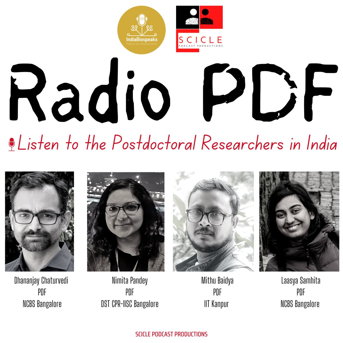 IndiaBioscience's tweet photo. What are the benefits &amp; difficulties of doing a #postdoc in India? 
What are the funding opportunities available in India for #PDFs? 
How is the recruitment for PDFs working in India? 
We have a lot of Qs in mind &amp; so do you. Let's discuss them with our guest PDFs at #RadioPDF. https://t.co/k07Qvse6Ls