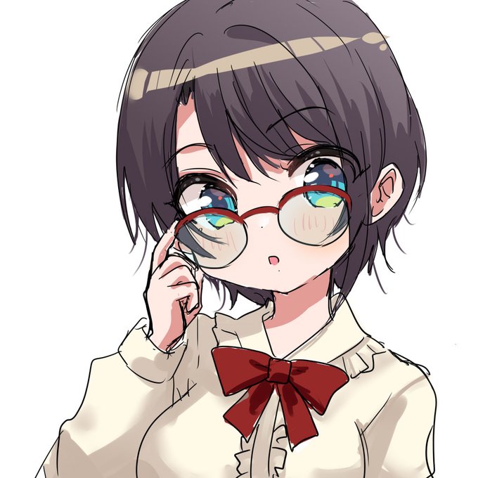「眼鏡に手 赤眼鏡」のTwitter画像/イラスト(人気順)