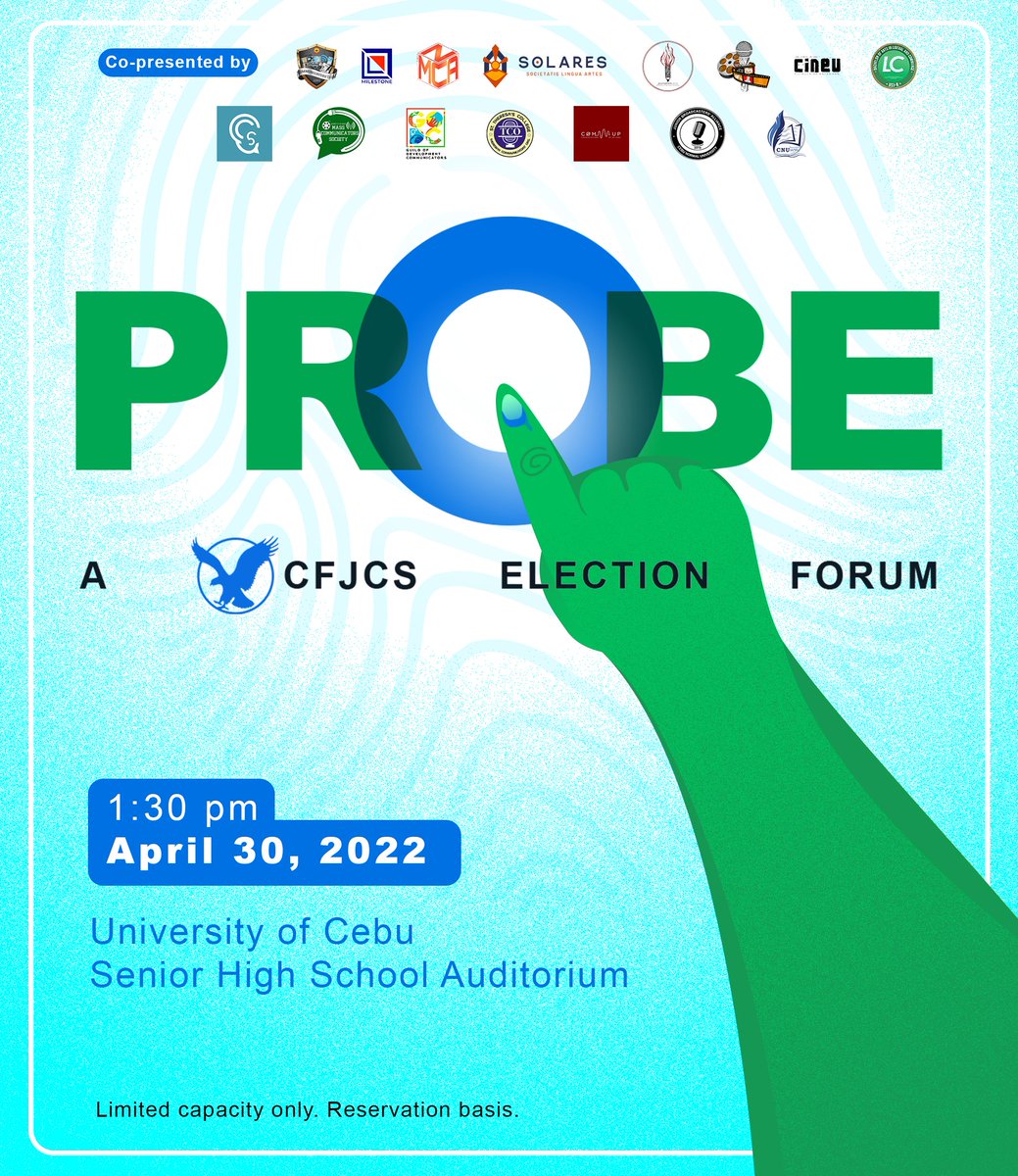 cfjcs_org's tweet photo. Join us, as we probe the future of this nation 🔍

In the last sprint until Election Day, we revisit some of the important questions before we decide on the fate of the Philippines for the next 6 years. #CFJCSProbeForum https://t.co/wRoZkH48g5