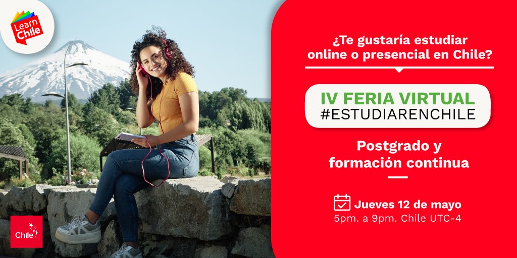 LifelongUDD's tweet photo. 19 de las 100 mejores #ues latinoamericanas se encuentran en #Chile, de entre las cuales estamos con @LifelongUDD ¡Especialízate con nuestros programas! Participa en la Feria Virtual #EstudiarEnChile, el próximo #12mayo, de 17 a 21 hrs. Inscríbete: https://t.co/QbcG3gf2t5 https://t.co/0M3AYwiLTI