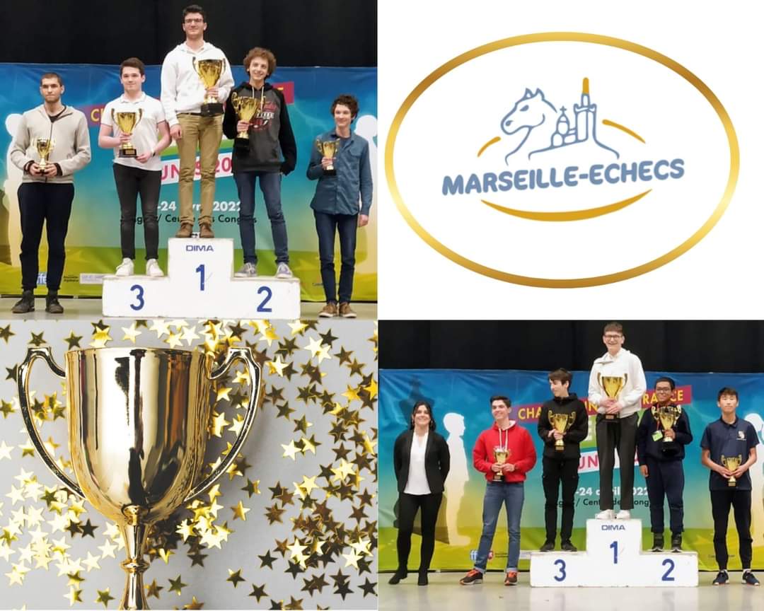 bouillot_serge's tweet photo. Bravo à Marseille-Echecs, meilleur club de France au championnat de France Jeunes.😉.
Félicitations pour ses 2 titres de champion national.
Mais savez-vous quel est le seul autre club à ramener 2 titres ? 😀
#Agen2022 #echecs #chess #ajedrez #schach #scacchi #Enigmat https://t.co/0cVMzels1K