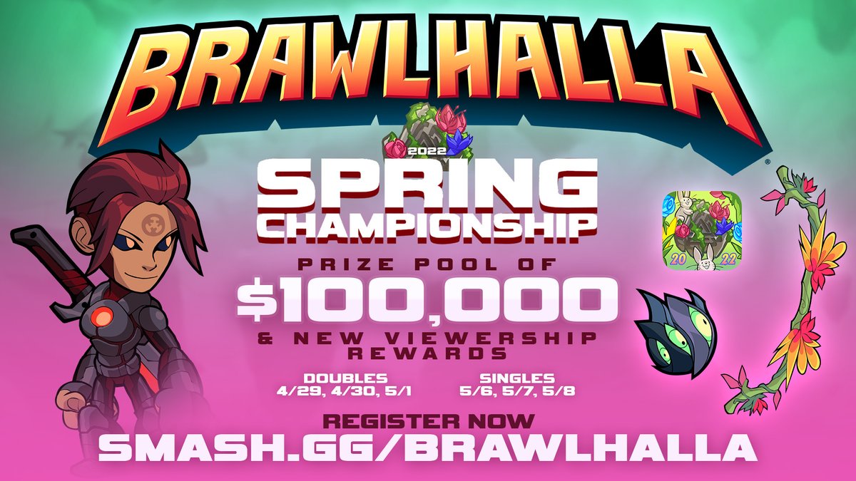 The doubles portion of the Spring Championship is this weekend!

Sign up now: Smash.gg/Brawlhalla