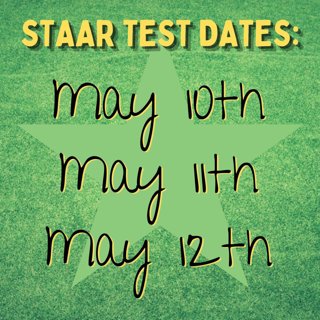 JamesBerryHISD's tweet photo. Just 2 weeks away! Important dates for STAAR testing.
Solo faltan 2 semanas! Fechas importantes para la prueba STAAR. #BerryBees #CultivatingWinners https://t.co/4HtidSItCI