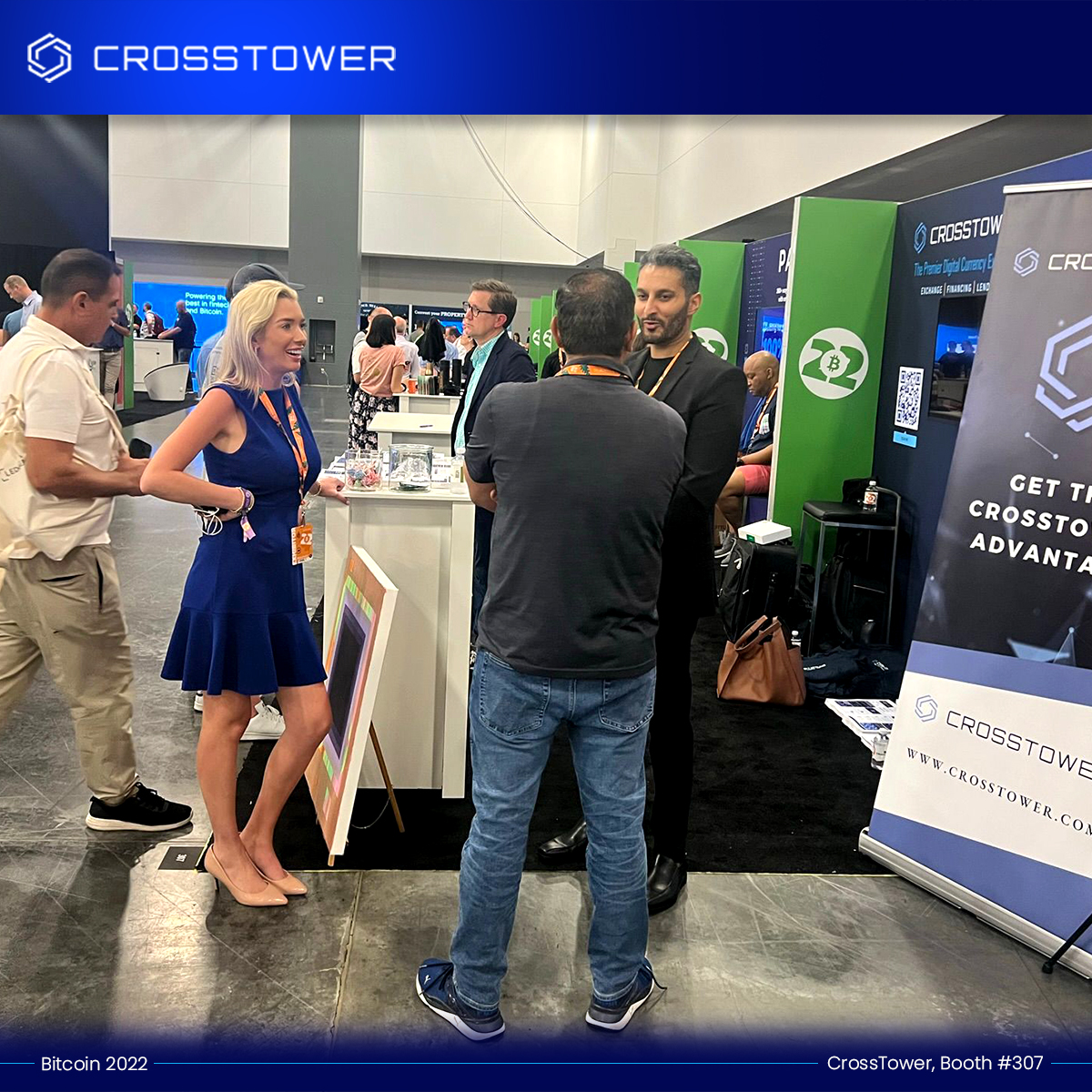 crosstower_ex's tweet photo. Crypto and NFT enthusiasts joined us at our booth at the Bitcoin 2022 Conference held in Miami, Florida, to know all about the CrossTower NFT Marketplace. 🌟

#Bitcoin2022 #CrossTower #CryptoCurrency #NFT #NFTs #Bitcoin  #CryptoNews #Cryptos |@TheBitcoinConf | @CrossTowerNFT https://t.co/urlC0u1w2l