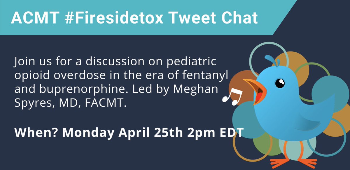 The ACMT #firesidetox tweetchat is starting in 1 hour. Tune in to learn about pediatric opioid overdose with @mbspyres on behalf of the ToxIC NOSE @LNelsonMD @PharmERToxGuy @Dr_YFinkelstein @JMPerroneMD #ACMTToxIC #FOAMed #FOAMtox #medtwitter