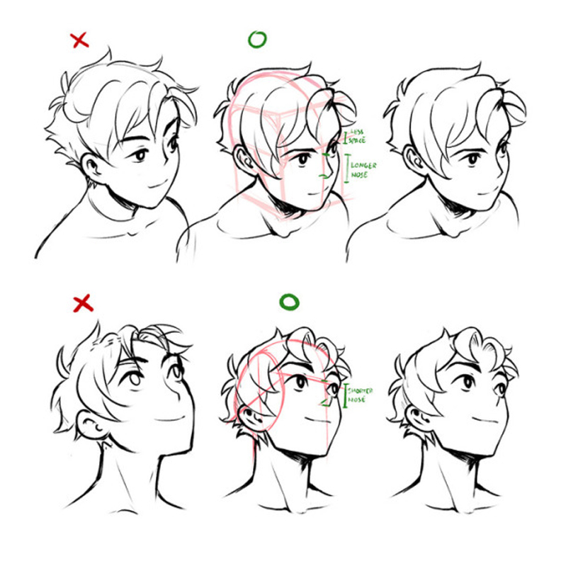 Drawing anime ears on head side view guide | Anime drawings, Drawings, Anime  side view