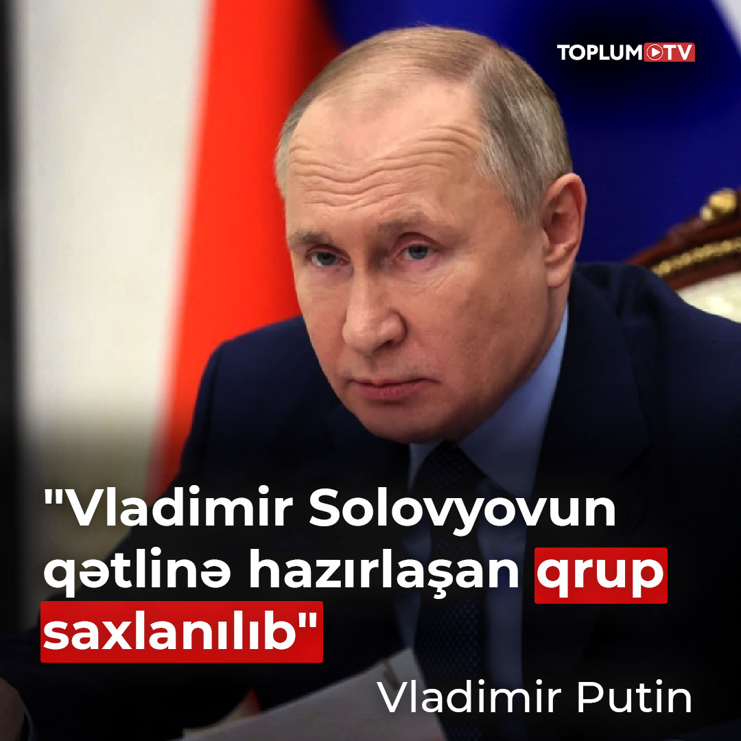 Rusiya FSB-nin İctimaiyyətlə Əlaqələr Mərkəzi bildirib ki, onlar Ukrayna təhlükəsizlik xidmətinin sifarişi ilə rusiyalı jurnalist Vladimir Solovyovun qətlinə hazırlaşan qrupu saxlayıblar. Məlumatı Rusiya prezidenti Vladimir Putin də təsdiqləyib.