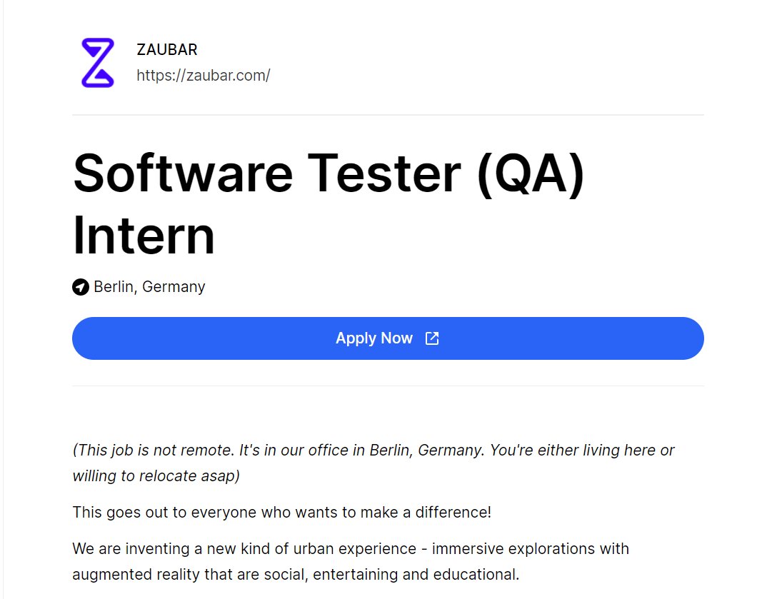 web3internships's tweet image. Software Tester (QA) Intern
@ZAUBARcompany
🌍Berlin, Germany
👉web3internships.com/info/software-…
#web3 #internship
