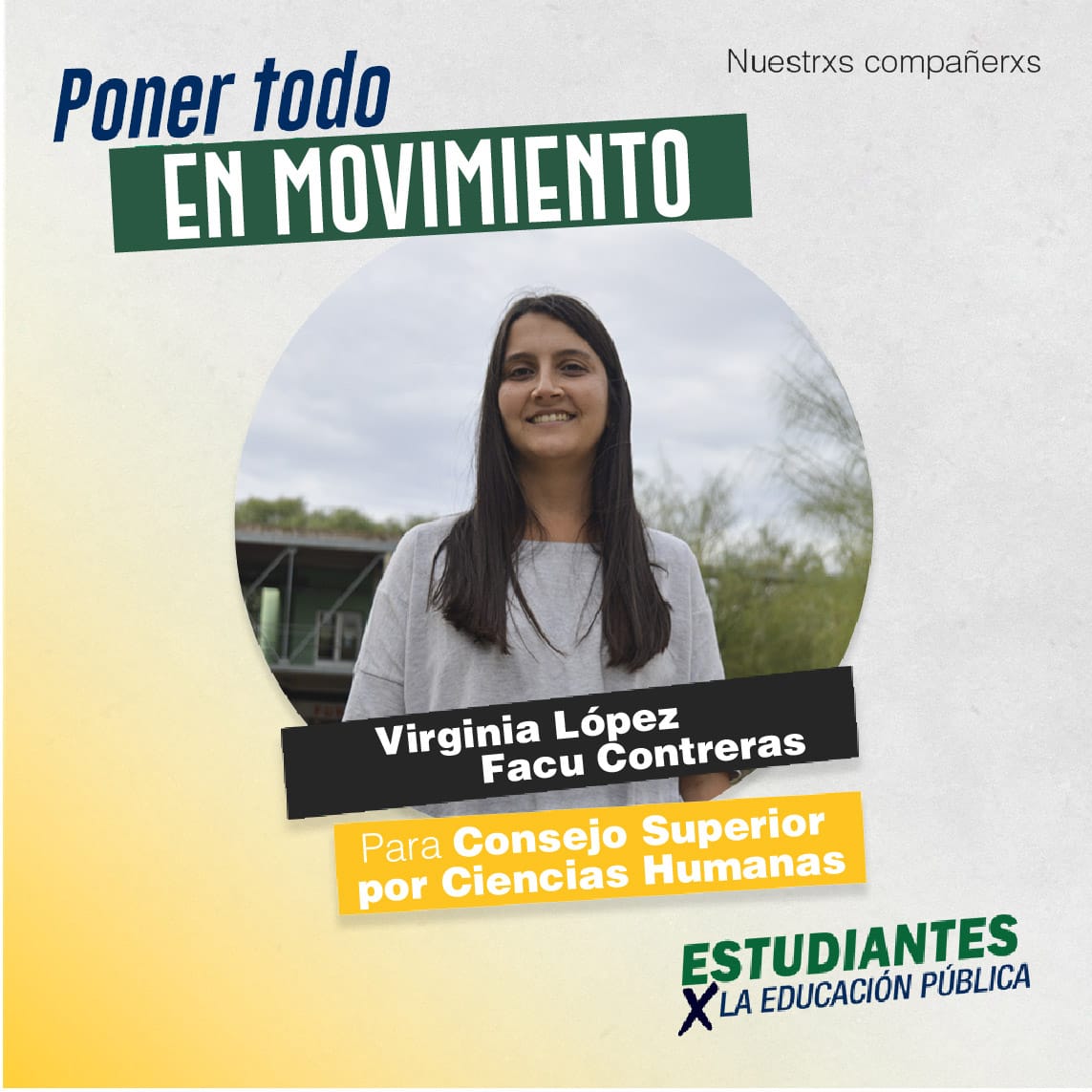 salhumanasunrc's tweet photo. ¡CANDIDATXS para estas elecciones!

Desde el Martes podés votar a este EQUIPAZO:

🔥Ya sabés que hay equipo pero VOS también TENÉS QUE PARTICIPAR!

📣¡Sabemos que hay que PONER TODO EN MOVIMIENTO!

Sumate!

👉En HUMANAS
•EstudiantesXLaEducaciónPública• https://t.co/V8cob2z23k