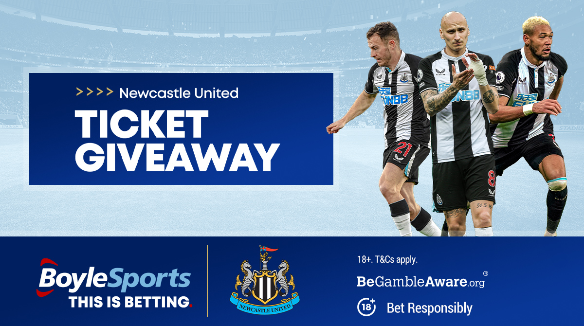 🚨 @NUFC 𝗖𝗢𝗠𝗣𝗘𝗧𝗜𝗧𝗜𝗢𝗡 🚨 🎟️ FIVE pairs of tickets for Newcastle v Liverpool on Saturday, 30th April...up for grabs! ✔️ To enter: 👤 Tag a friend 🔄 RT & FOLLOW BoyleSports ⚫️⚪️ #NUFC #NUFCFans #NEWLIV