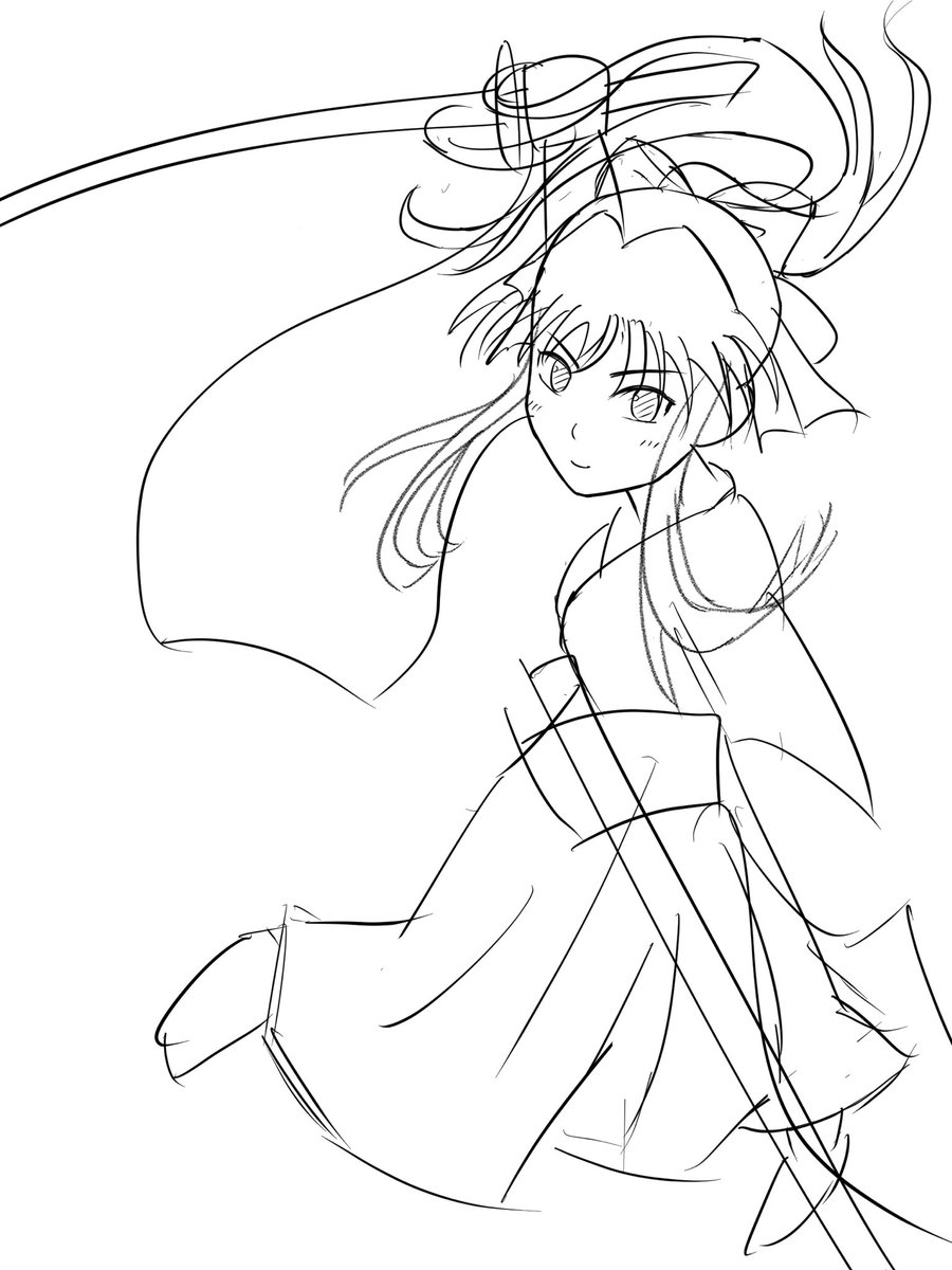汚いですが次はこんなイメージでサクラ大戦の真宮寺さくら描こうと思います

髪とか袖とか、ひらひらしたとこで動きを表現できたらいいな

大正桜に浪漫の嵐!! 
