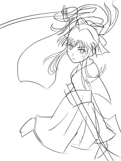 汚いですが次はこんなイメージでサクラ大戦の真宮寺さくら描こうと思います

髪とか袖とか、ひらひらしたとこで動きを表現できたらいいな

大正桜に浪漫の嵐!! 