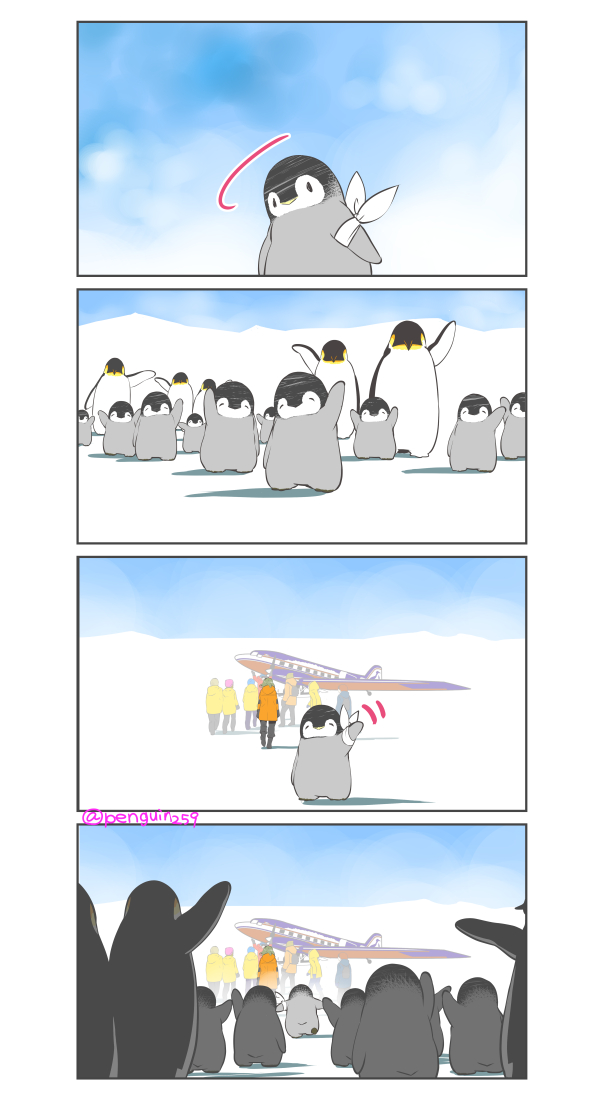 #世界ペンギンの日 なのでペンギンぽいマンガを再掲するねその3

南極へ行った時の話3 