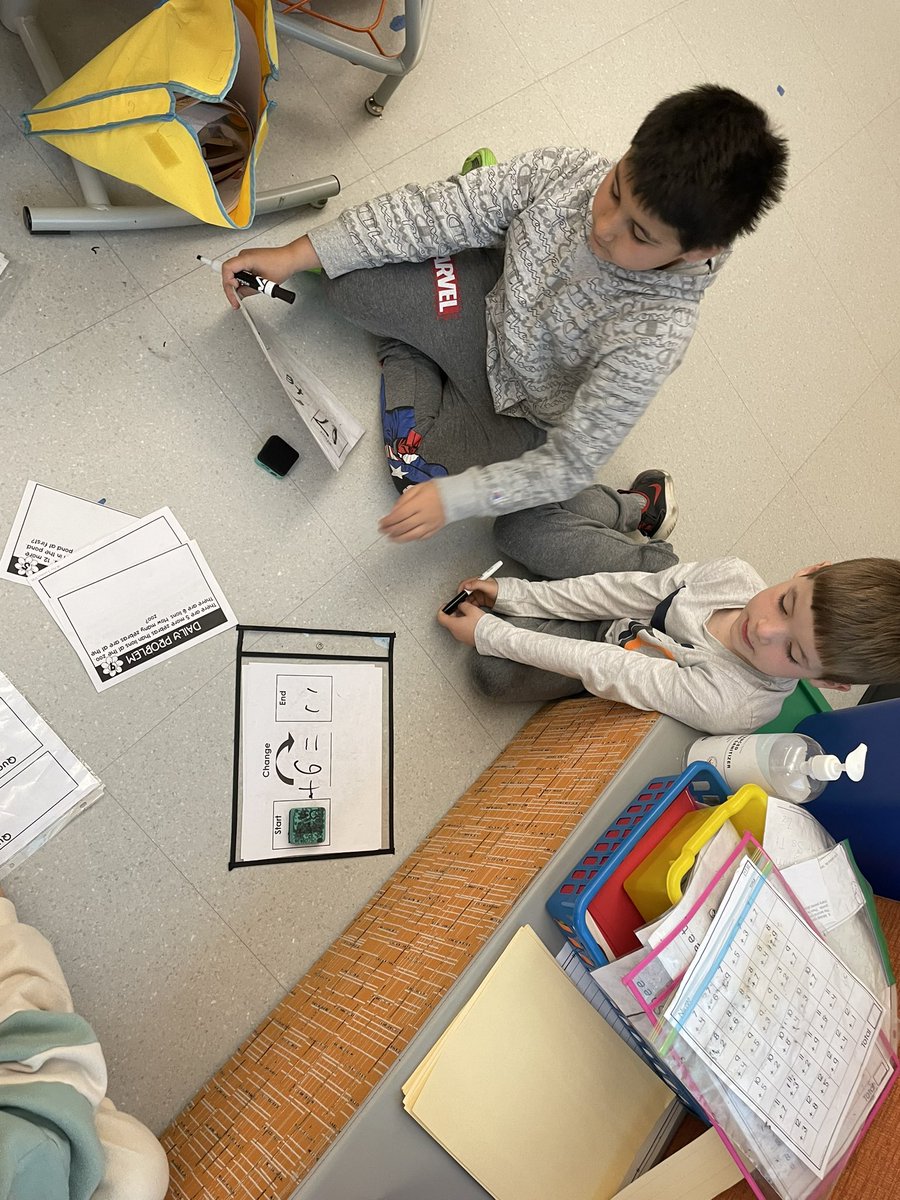 Ms_Morath's tweet photo. Ss working hard in their math centers to practice their “math talk” in their groups. ➕➖✖️I love listening in to hear the level of engagement and excitement in these young learners discussions. Keep it up SUPERSTARS⭐️ #EBSTRONG https://t.co/5xI9BRLKFT