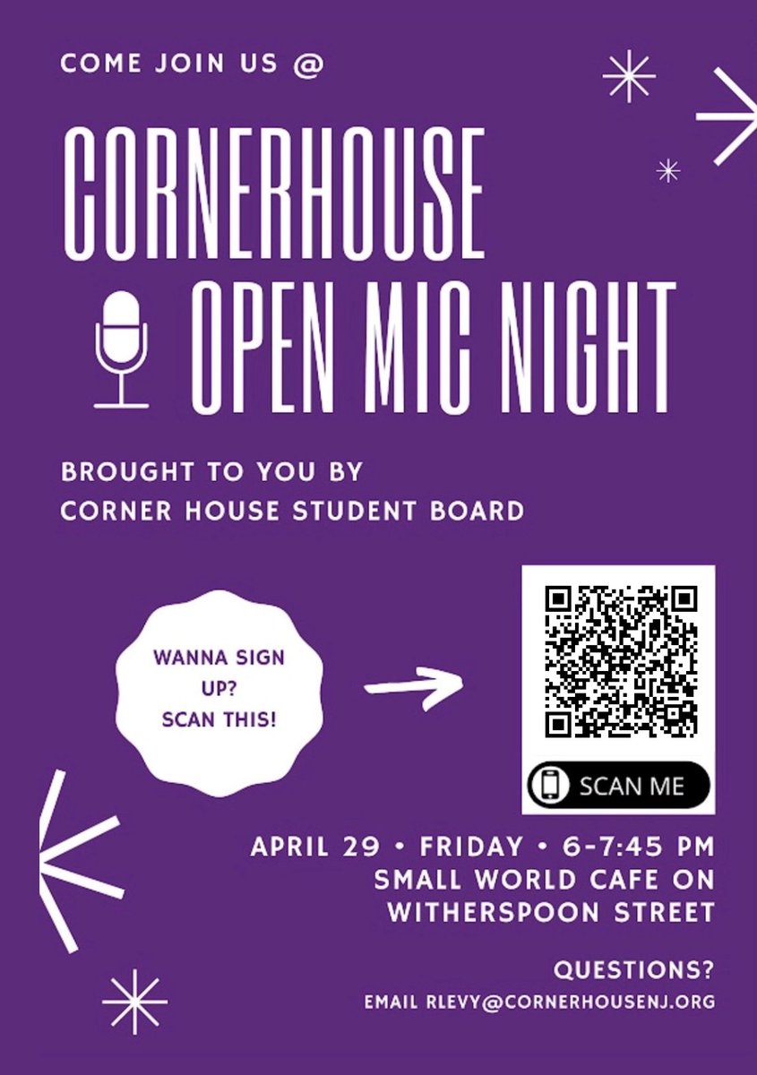 Join us this FRIDAY at <a href="/swcoffee/">Small World Coffee</a> for Open Mic Night hosted by Corner House Student Board!