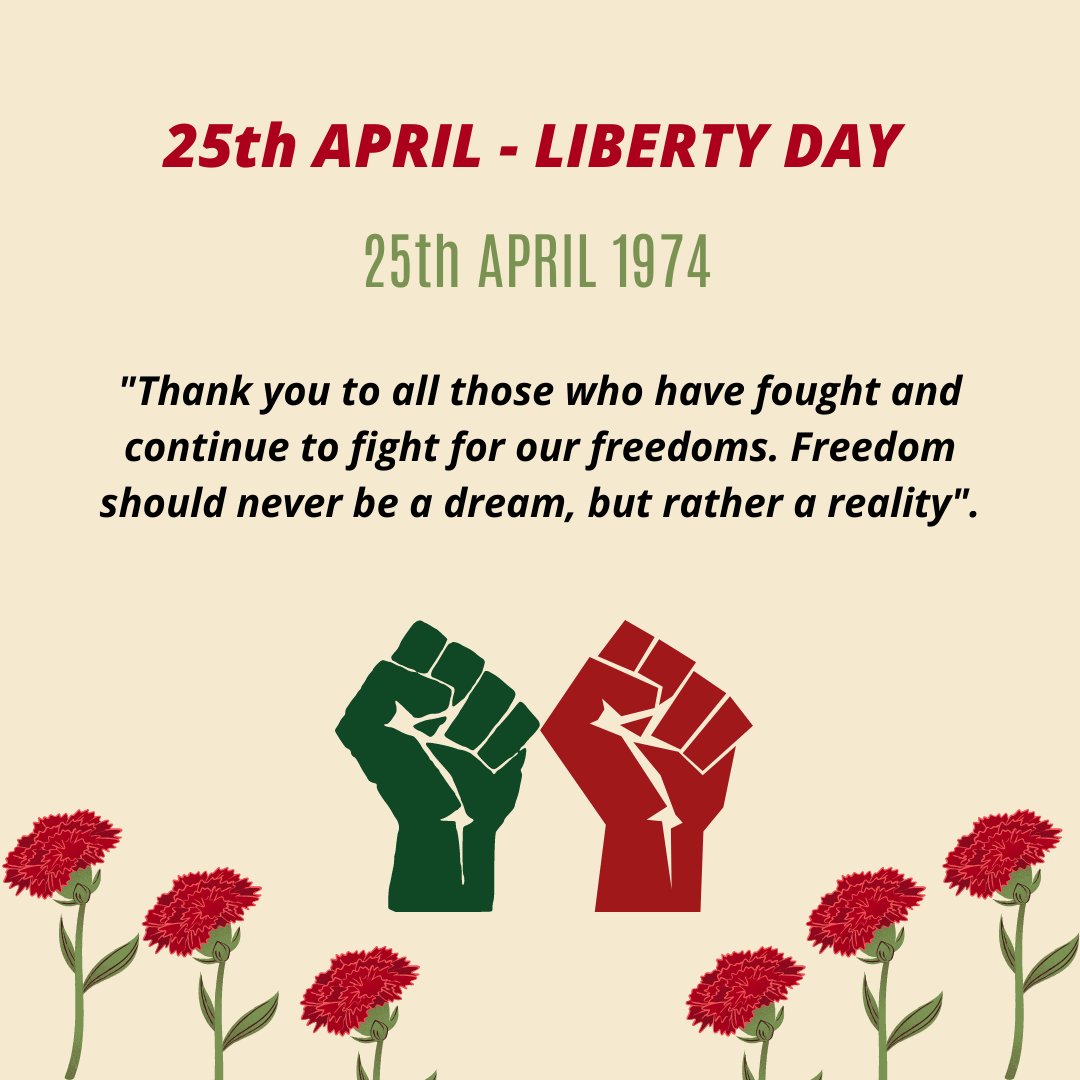 APDES1's tweet photo. Today we celebrate Liberty Day in Portugal. The power of freedom is infinite and the key to a more just and egalitarian world.
For more information go to https://t.co/KtKbikjpos or watch a short documentary https://t.co/QHY5S5tZ0y
#apdes #25april #liberty #revolution #Portugal https://t.co/0kkinSkCJ7