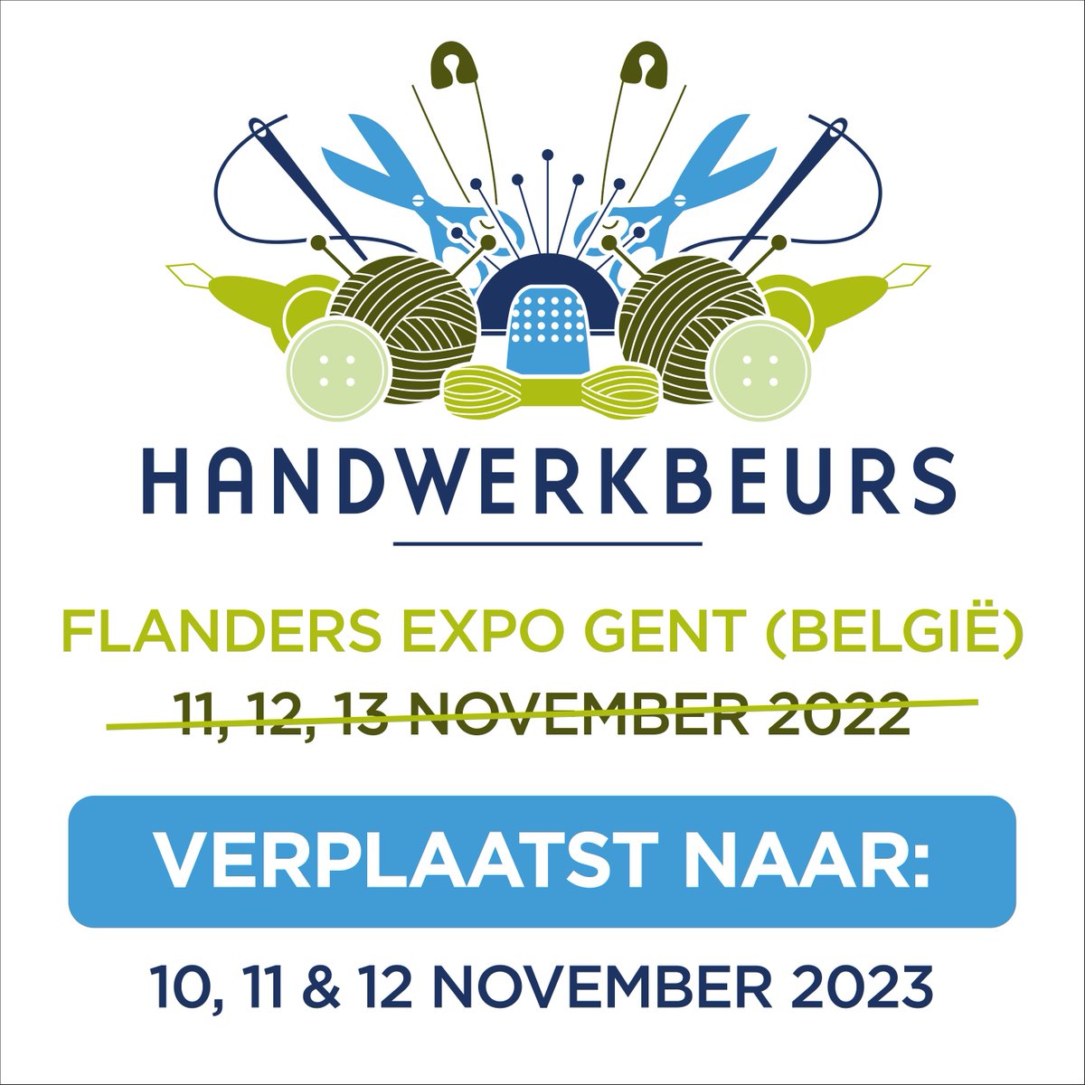 handwerkbeurs's tweet photo. Nieuws over de Handwerkbeurs in Gent (België). We slaan een jaartje over en komen in november 2023 terug in de Flanders Expo. 

https://t.co/6145EOYjeo https://t.co/hCWncDtAho