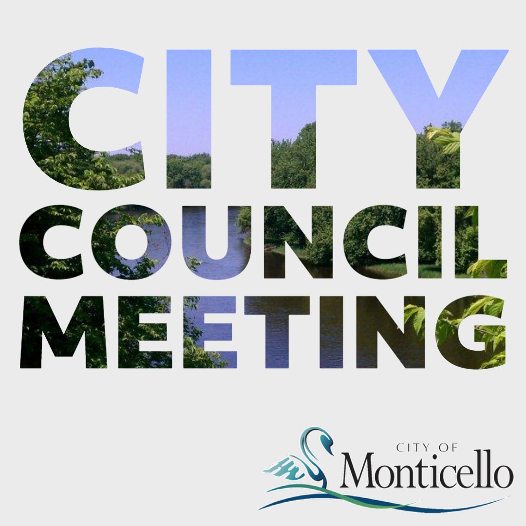 monticello_mn's tweet photo. There is a City Council meeting tonight at 6:30 p.m. The public are welcome to attend, if you're interested in seeing what's on the agenda, visit our website: https://t.co/D63HIy2usk. Agendas are posted Thursdays to give Council and the public time to review. 1/2 https://t.co/HKBUMrCekx