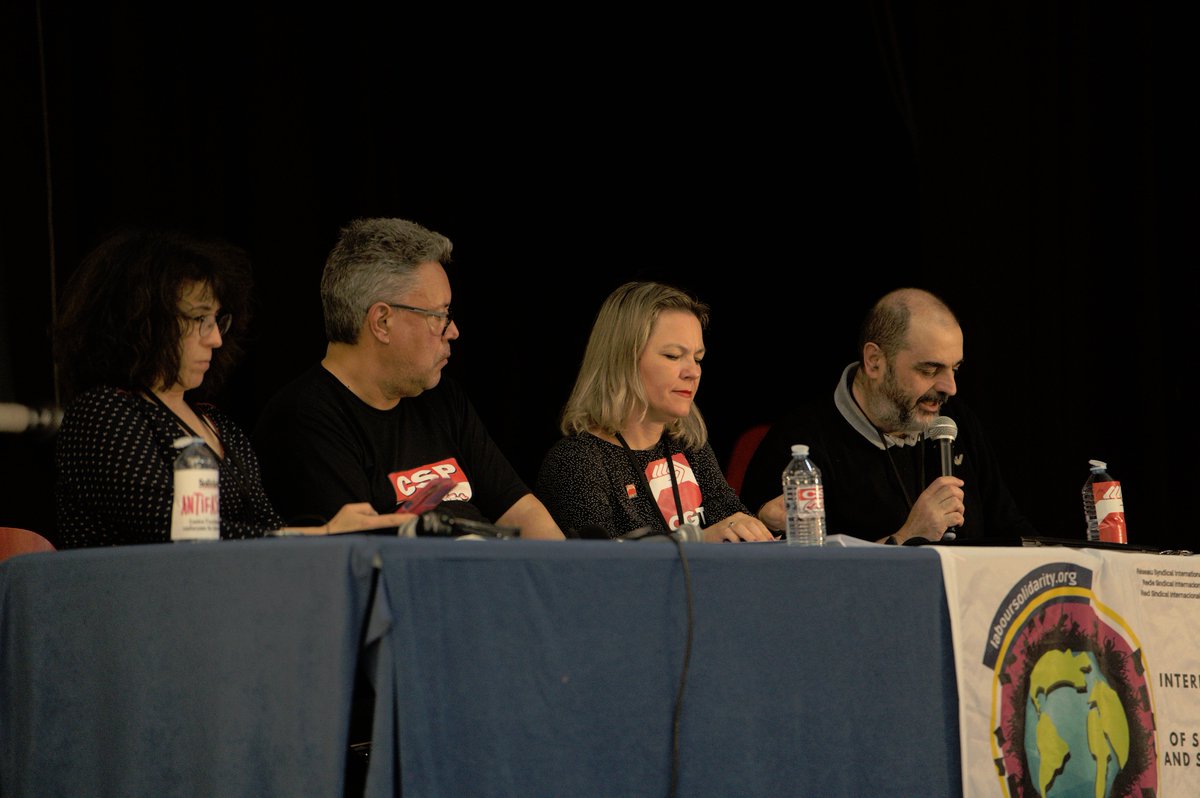 CGT's tweet photo. [Internacional]

IV Encuentro de la @ILabourNSS #RSISL en Dijon #Francia, celebrado durante los días 21, 22, 23 y 24 de abril. 

#Solidaridad e #Internacionalismo. 

Una lucha, una clase. 

📷 Imágenes del compañero Yanis Cernesse de @UnionSolidaires. https://t.co/NtVvAhYUpZ