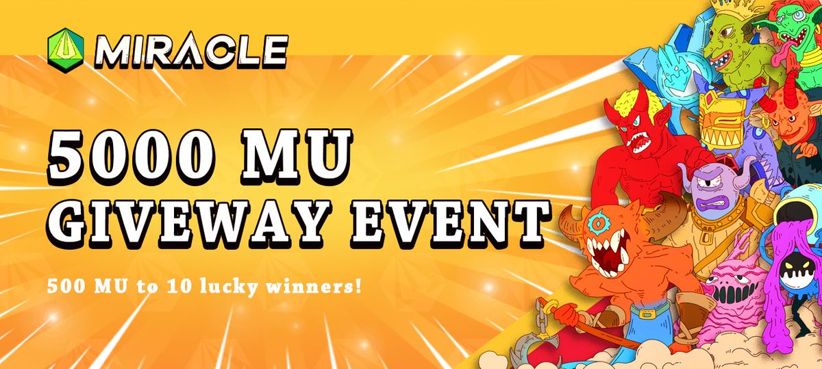 📢Giveaway alert!
The listing announcement is cheering everyone up! We are giving away 5000MU in total to our supporters!

🎁10 lucky winners win 500MU each!

Rules:
✅ Follow, like and RT❤️
✅ Tag 3 friends 👥
✅ Join us on Discord: discord.gg/EnsvSAVZCv

⏳Ends in 48h
Go!