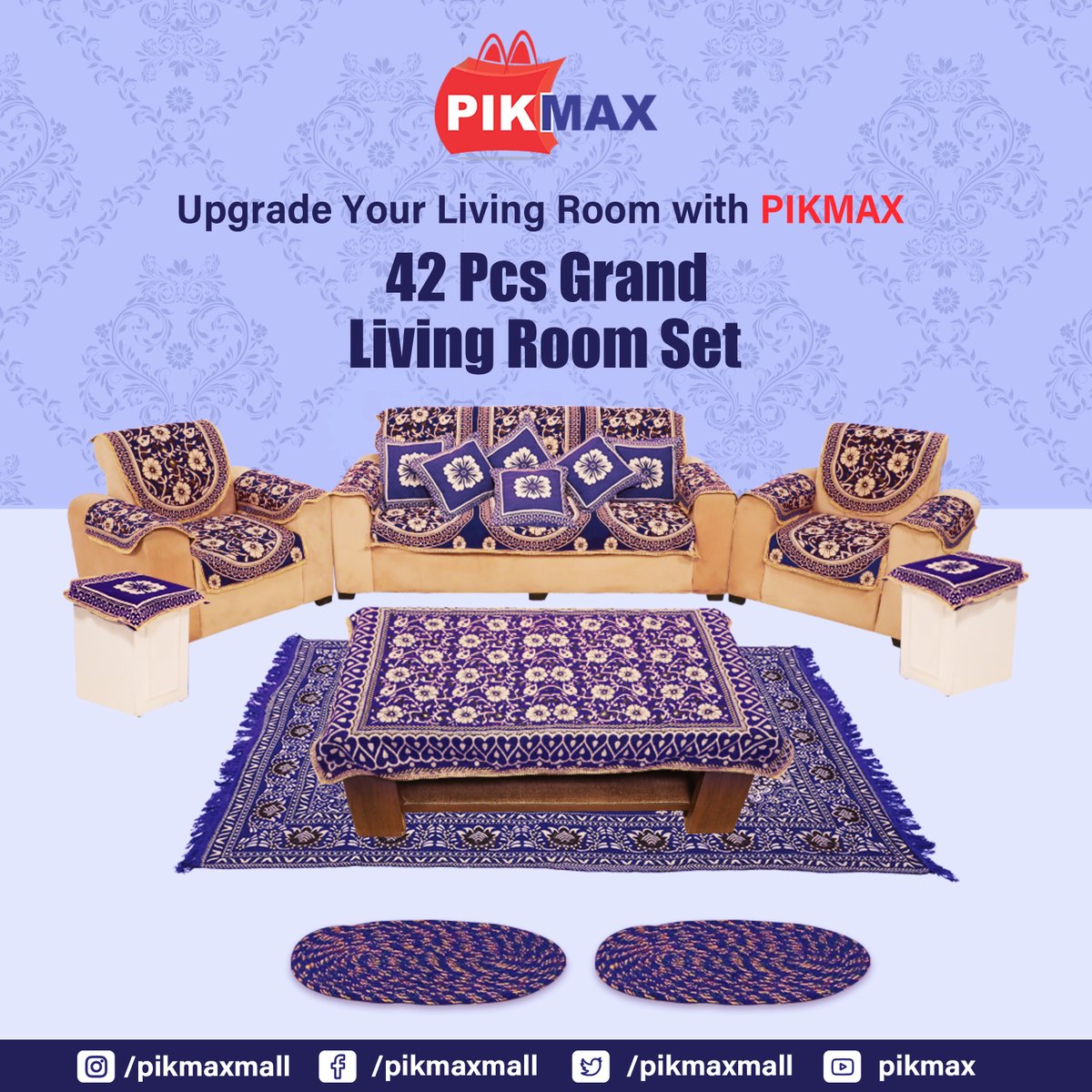 pikmaxofficial's tweet photo. To feel cosy and warm makeover your living room with vivid and vibrant colours. Checkout grand living room set only on https://t.co/DCxvEZyGpU. #PIKMAX #PIKMAXOnline #PIKMAXShopping #LivingRoomSet #GrandLivingRoomSet https://t.co/6yOPhQoU3M