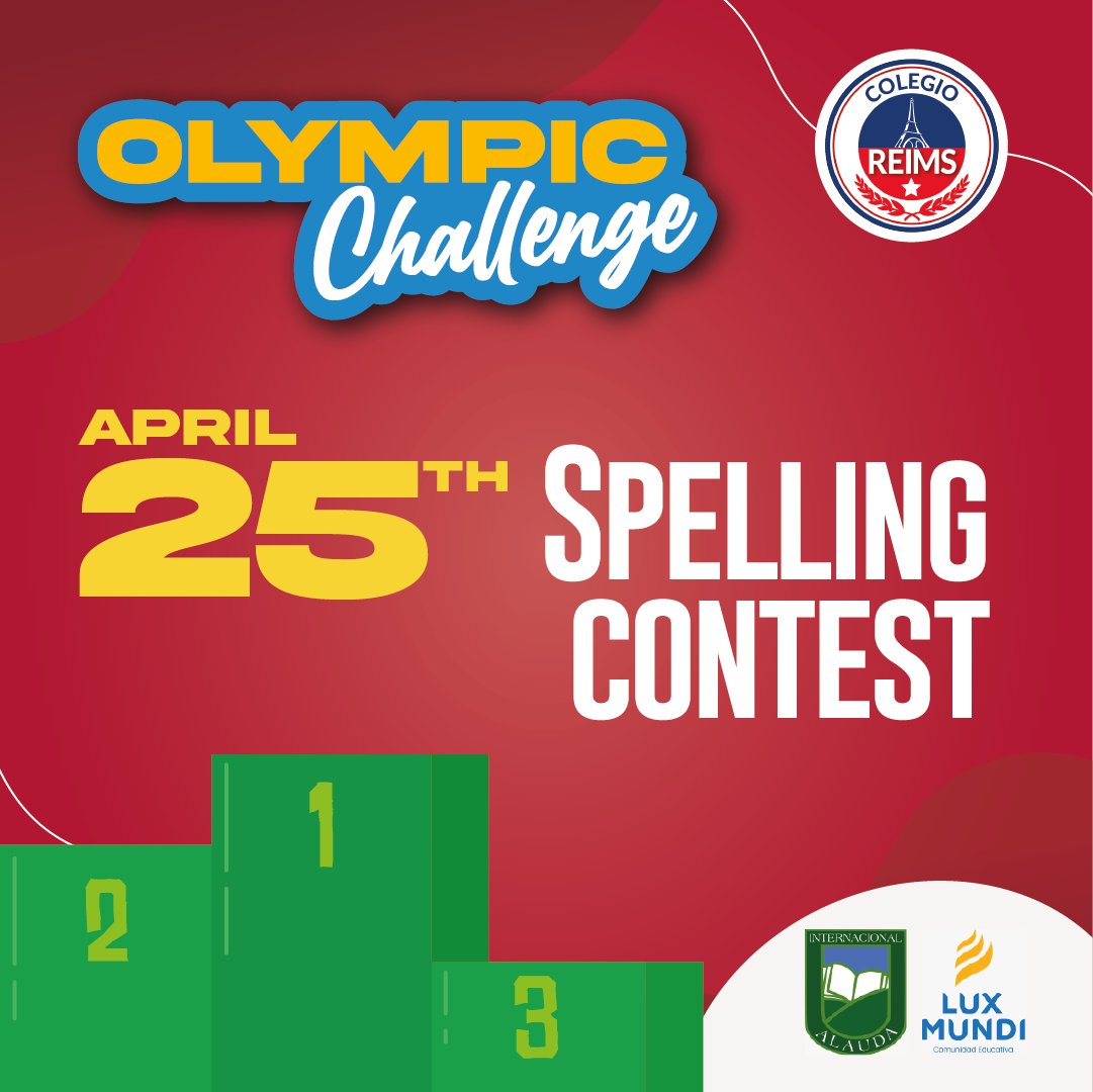 Hoy inicia "Olympic Challenge", un concurso a nivel internacional 🌎 .El día de hoy es el turno del "Spelling Contest" ¡No se lo pierdan!

#SoyReims #Spelling #OlympicChallenge