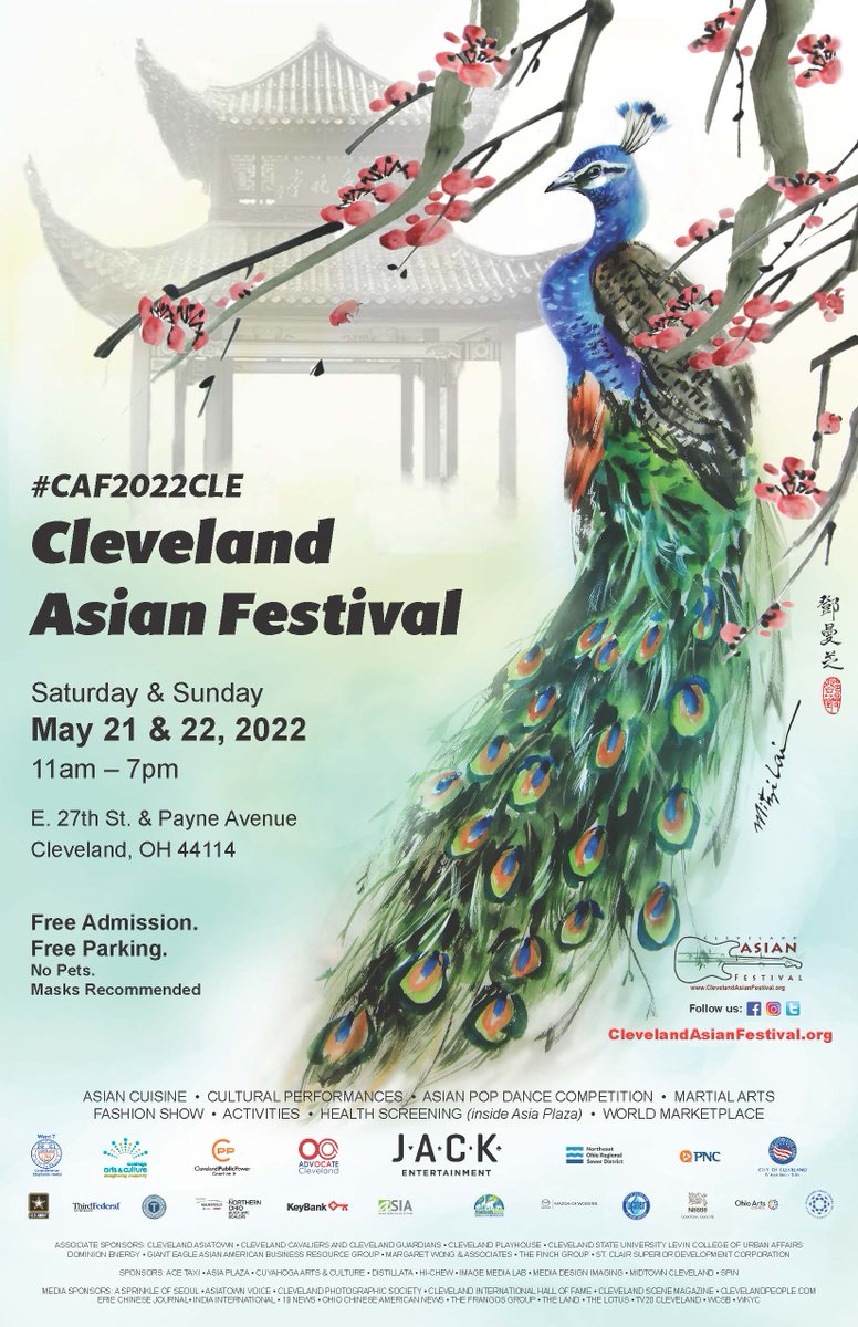 CLEAsianFest's tweet photo. Thank you to all our sponsors!  
Here is the official poster for #ClevelandAsianFestival May 21 &amp; 22 for the best showcase of Asian food and culture in Northeast Ohio!  #caf2022cle #AsiatownCLE #thisisCLE #AAPIHeritageMonth #APAHM https://t.co/gRI5DaVuNj