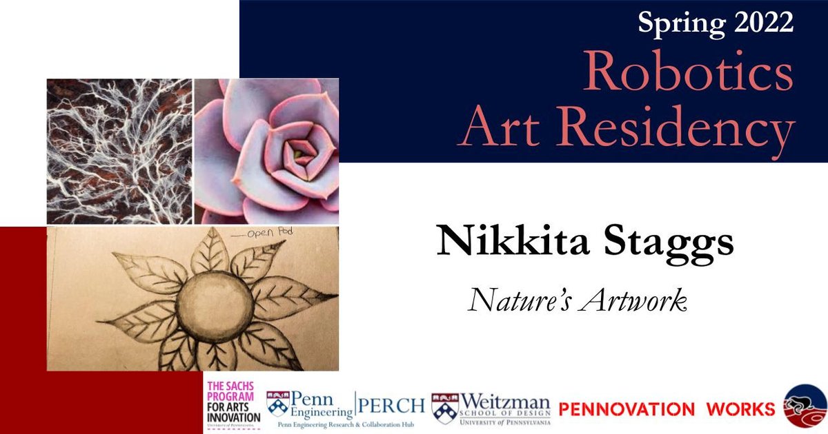 kodlab's tweet photo. Tomorrow! Artist Nikki Staggs "Nature's Art", Robotics Art Residency 6:00 PM Tue 4/26, Pennovation Center
@PennovationWork Sponsored by @SachsArtsPhilly, 
@WeitzmanSchool, @GRASPlab https://t.co/yP6MdKjeAK https://t.co/ZkQH4ZXYCL