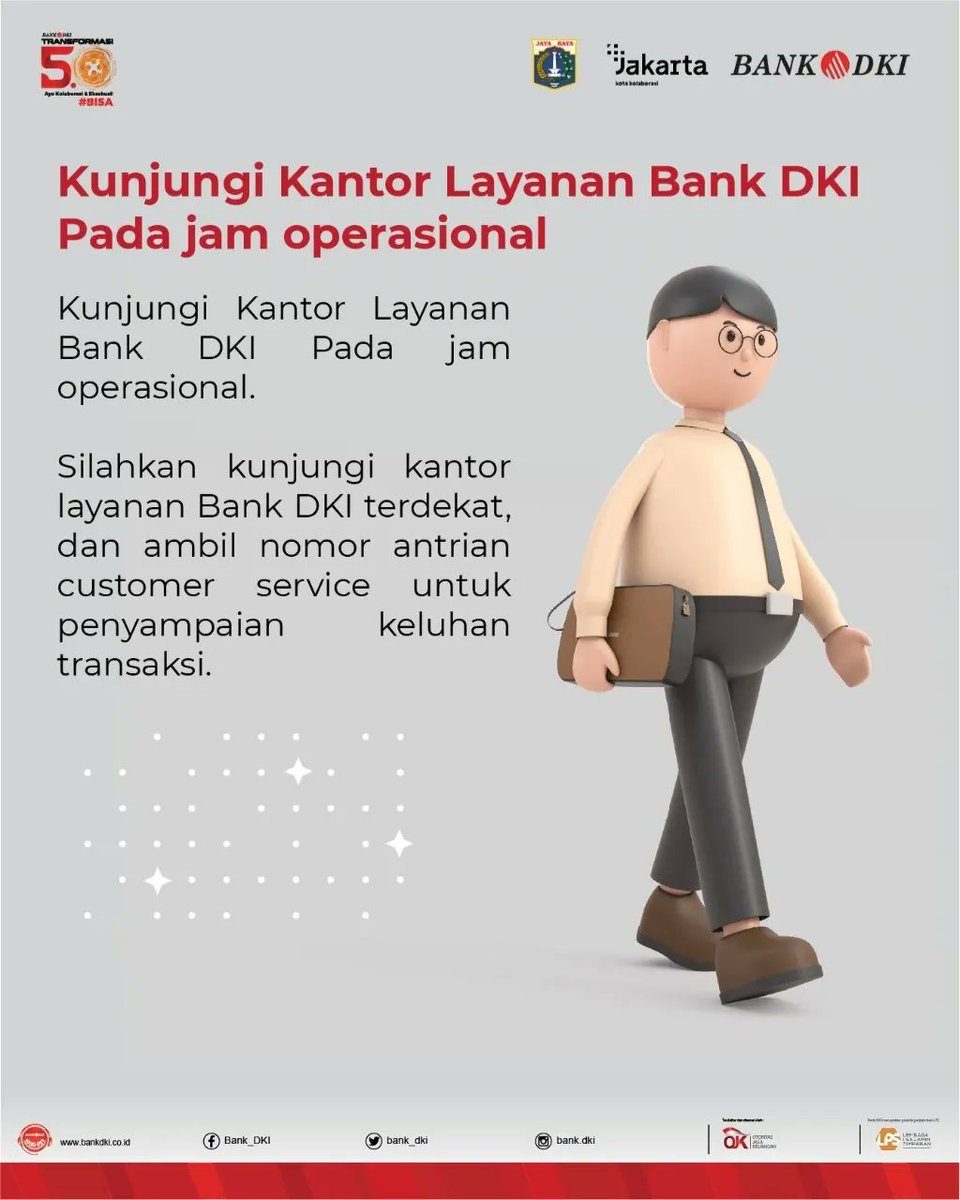 bankjakarta_'s tweet photo. Punya pertanyaan terkait produk dan layanan Bank DKI?
Yuk, kenali layanan pengaduan resmi Bank DKI, untuk memudakan kamu dalam mencari informasi terkait produk dan layanan Bank DKI.
#BankDKI
#LetsDigital
#InfoBankDKI
#CallCenterBankDKI https://t.co/HGR8Rzmm6F