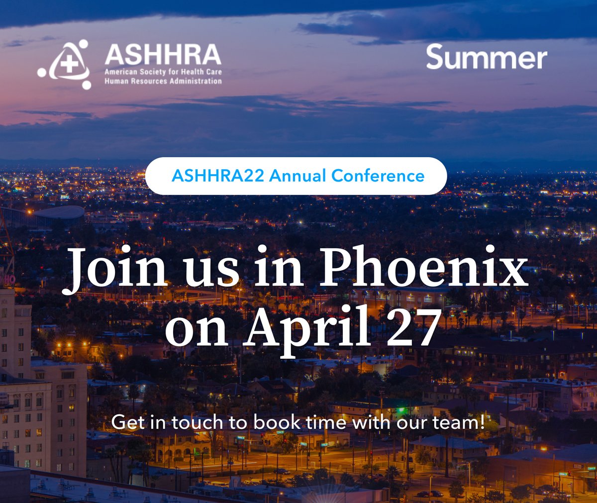 SavewithSummer's tweet photo. The Summer team is ready for the #ASHHRA22 Conference in Phoenix! Let's schedule time to discuss one of the biggest topics on healthcare HR leaders' minds this quarter – the Limited PSLF Waiver and its impact on #financialwellbeing. DM us to connect. https://t.co/8uXGAImWWC