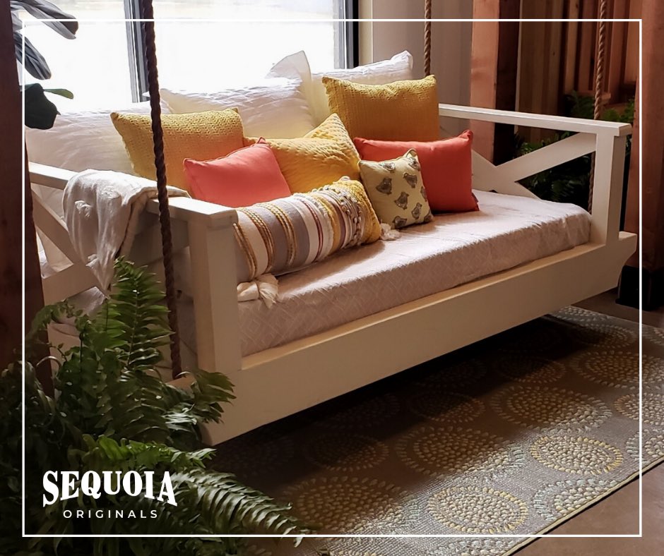 Sequoia_Outdoor's tweet photo. Many of you loved our swing bed at the New Orleans Home &amp; Garden Show, and now you can take one home for yourself! We have many sizes and colors available. #BuildMemories 
Shop here: https://t.co/Ta5vzOWSPJ https://t.co/1PaANHyrvT
