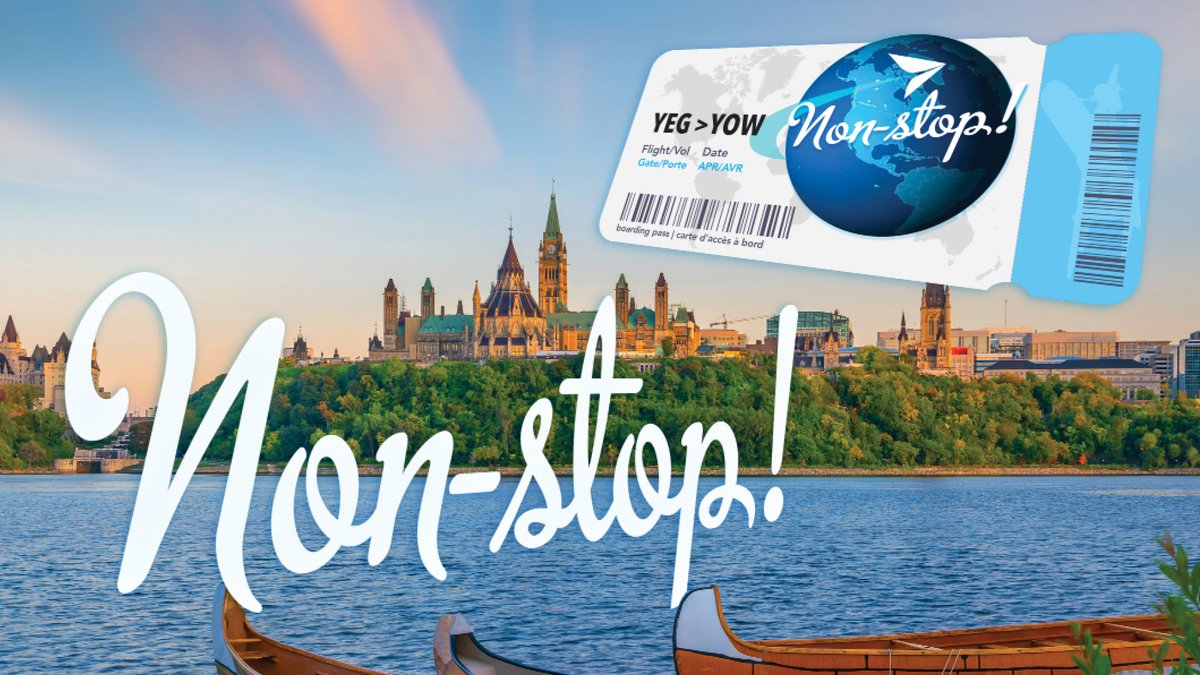 FlyYEG's tweet photo. Here's another #nonstop update! Thanks to our friends at @FlySwoop, there are even more non-stop options between Edmonton and Ottawa! To learn all about this destination and more, visit https://t.co/t6X5kvnevQ  
#FlyEIA #YEG #YEGTravel #YOW @FlyYOW https://t.co/125YDGG6HL