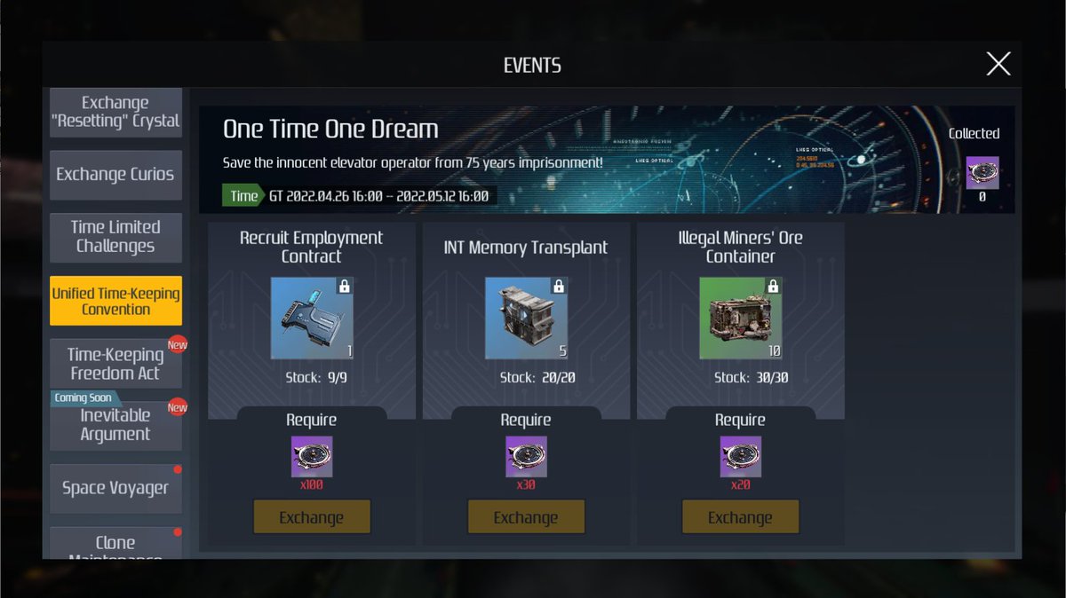 📢This Week's In-game Events Preview
1⃣The Gifts of Time  
2⃣Time-keeping Freedom Act
3⃣Chronoaltar 
4⃣One Time One Dream 
....Check more event details here on FB Fan Page: facebook.com/secondgalaxy